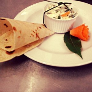 piadina avec poubelle squaquerone et rucola